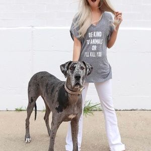 “Be kind to animals” hooded top